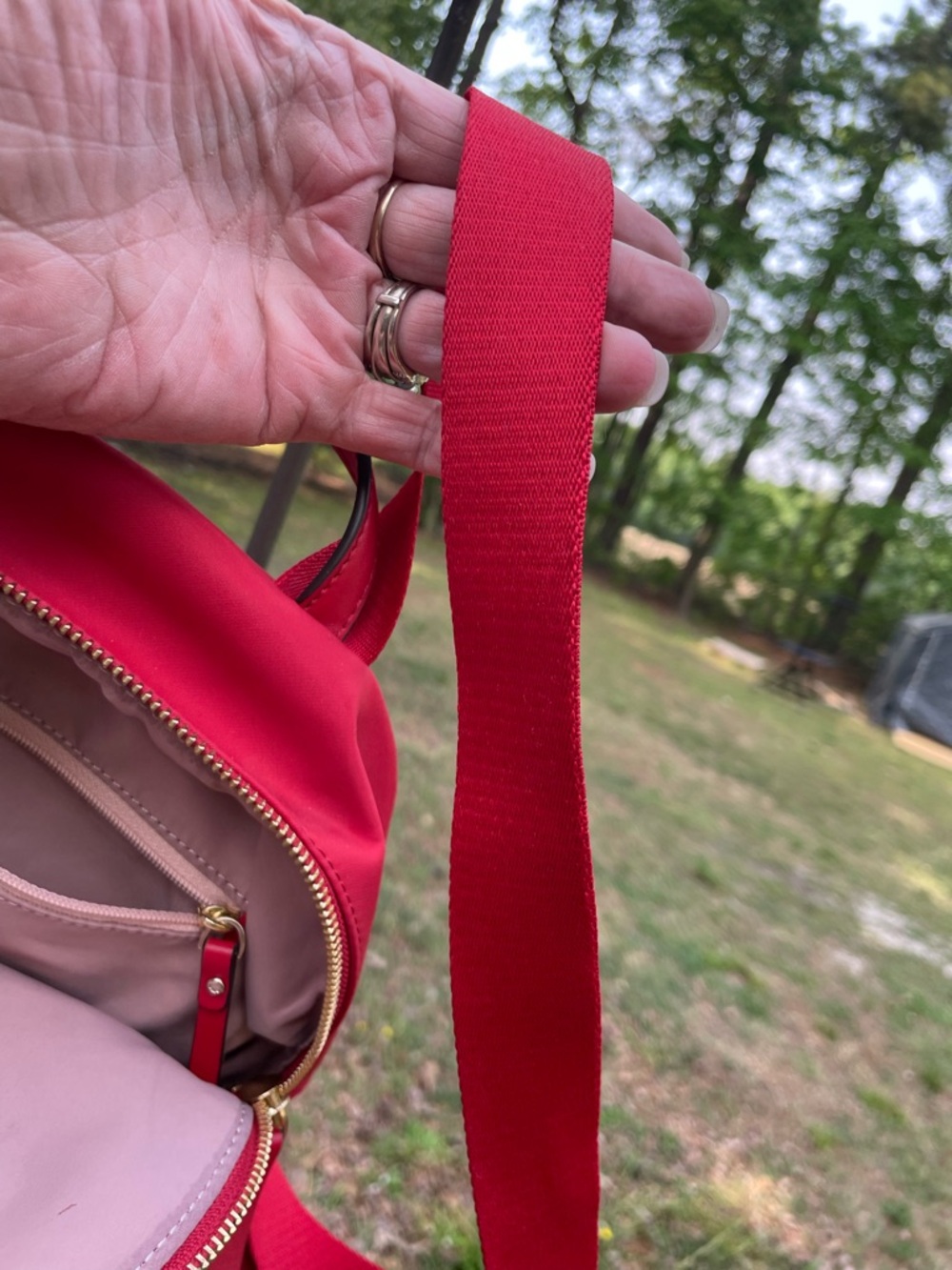 kate spade Red Nylon Mini Backpack with Gold Hardware - Picture 8 of 14